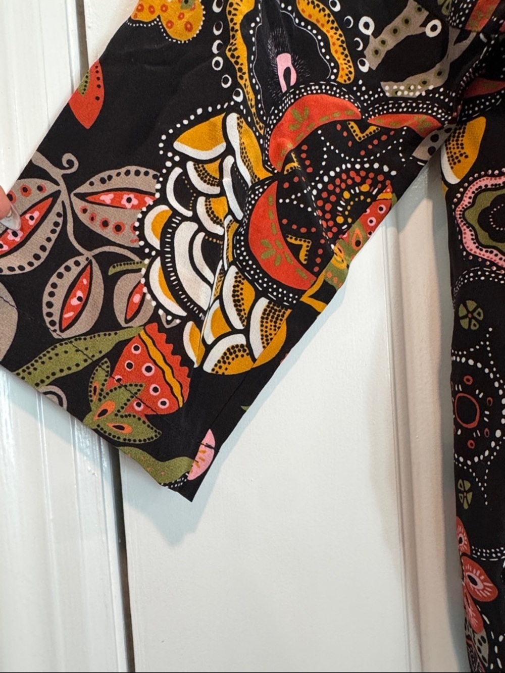 Missoni Black Floral Paisley Boatneck Blouse 100% Silk Size Large - Picture 4 of 8
